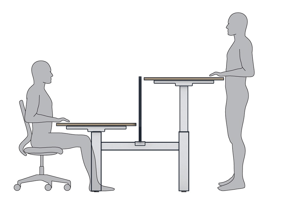 Sit Stand Desk - one sitting one standing